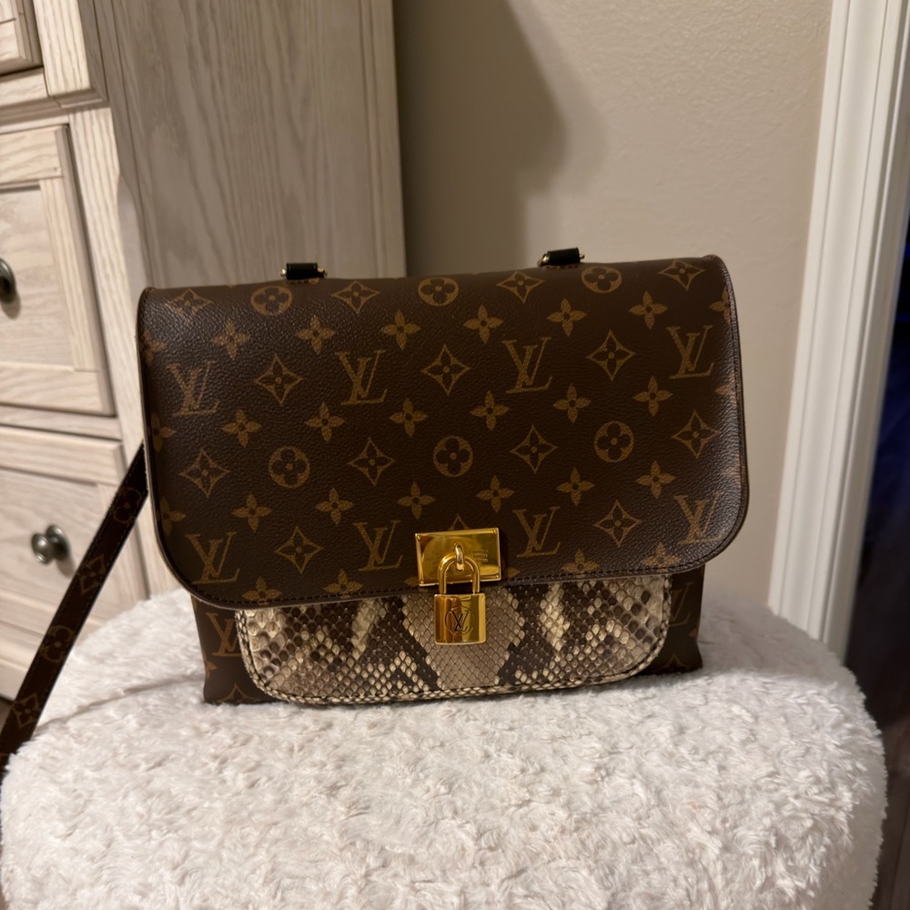 Authentic Louis Vuitton Python Detail Crossbody B… - image 1